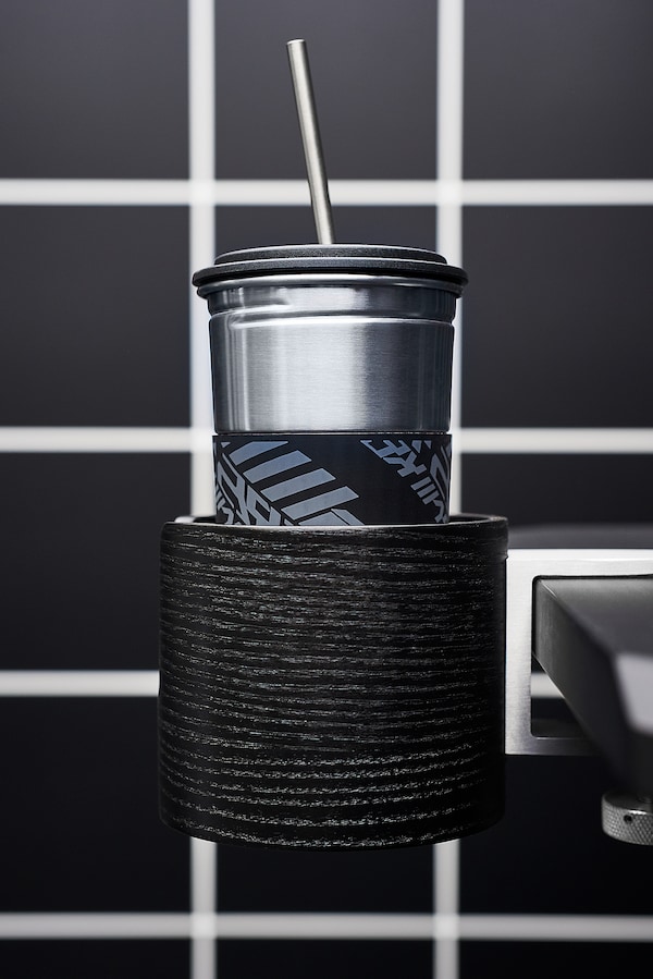 IKEA LÅNESPELARE insulated tumbler w lid and straw, black, Ikea Ireland | 8560PQOLF
