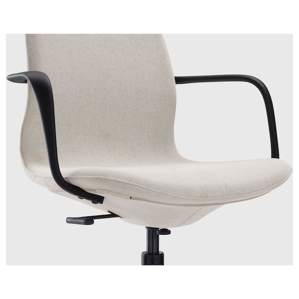 IKEA LÅNGFJÄLL conference chair with armrests, Gunnared beige/black Gunnared Beige / Black, Ikea Ireland | 5941ZQOYX