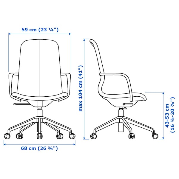 IKEA LÅNGFJÄLL conference chair with armrests, Gunnared beige/black Gunnared Beige / Black, Ikea Ireland | 5941ZQOYX