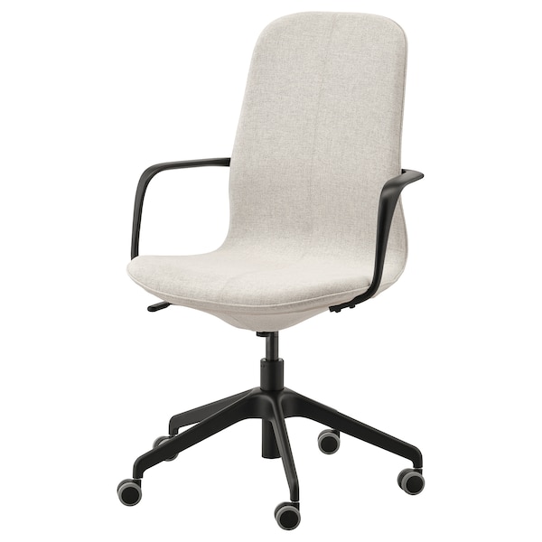 IKEA LÅNGFJÄLL conference chair with armrests, Gunnared beige/black Gunnared Beige / Black, Ikea Ireland | 5941ZQOYX