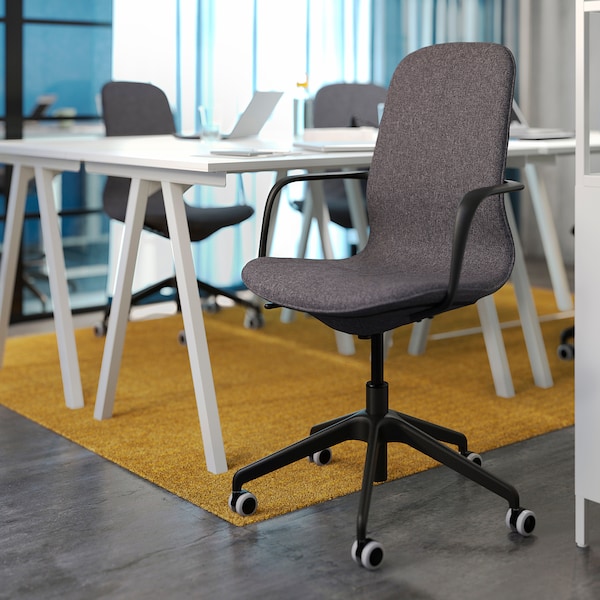 IKEA LÅNGFJÄLL conference chair with armrests Gunnared Dark Gray / Black, Ikea Ireland | 9147PQBKT
