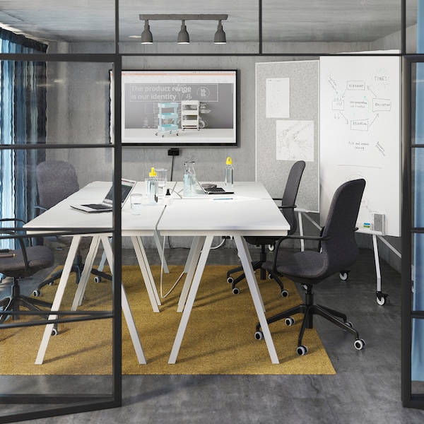 IKEA LÅNGFJÄLL conference chair with armrests Gunnared Dark Gray / Black, Ikea Ireland | 9147PQBKT