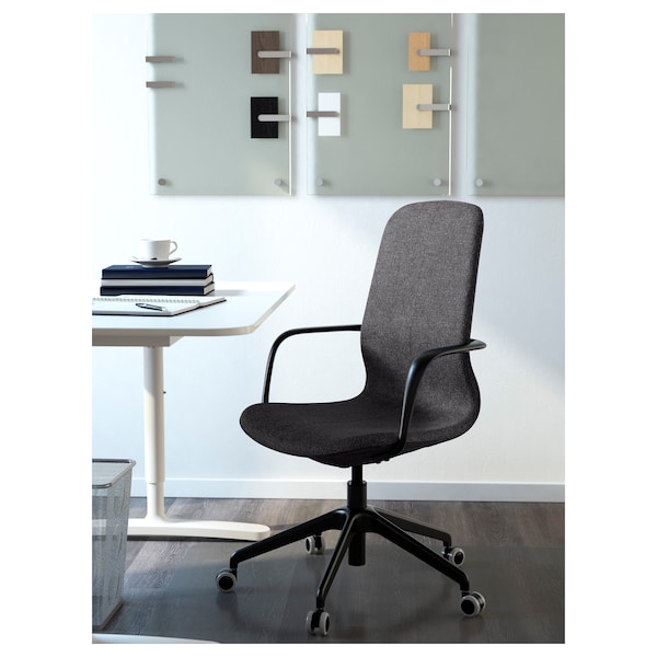 IKEA LÅNGFJÄLL conference chair with armrests Gunnared Dark Gray / Black, Ikea Ireland | 9147PQBKT