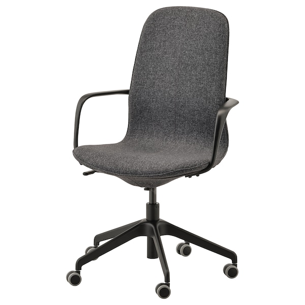 IKEA LÅNGFJÄLL conference chair with armrests Gunnared Dark Gray / Black, Ikea Ireland | 9147PQBKT