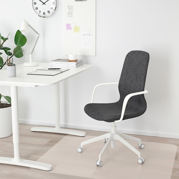 IKEA LÅNGFJÄLL conference chair with armrests Gunnared Dark Gray / White, Ikea Ireland | 7938LXFCD