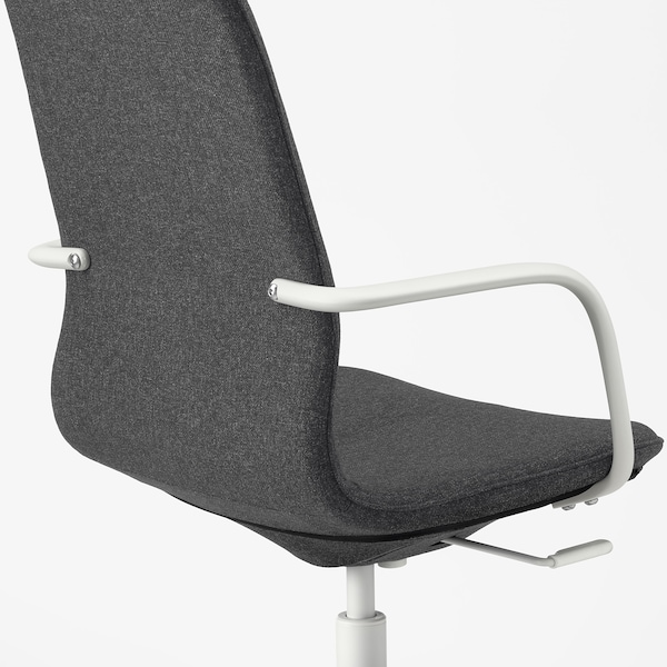 IKEA LÅNGFJÄLL conference chair with armrests Gunnared Dark Gray / White, Ikea Ireland | 7938LXFCD
