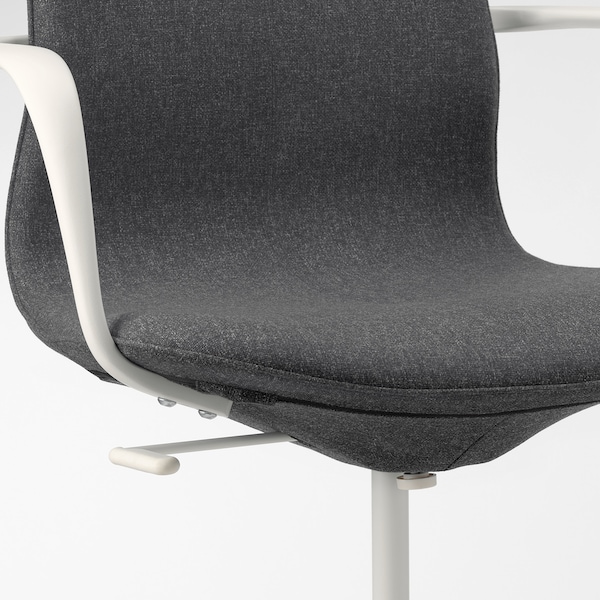 IKEA LÅNGFJÄLL conference chair with armrests Gunnared Dark Gray / White, Ikea Ireland | 7938LXFCD