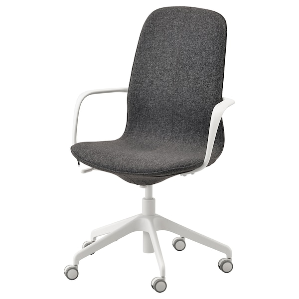 IKEA LÅNGFJÄLL conference chair with armrests Gunnared Dark Gray / White, Ikea Ireland | 7938LXFCD