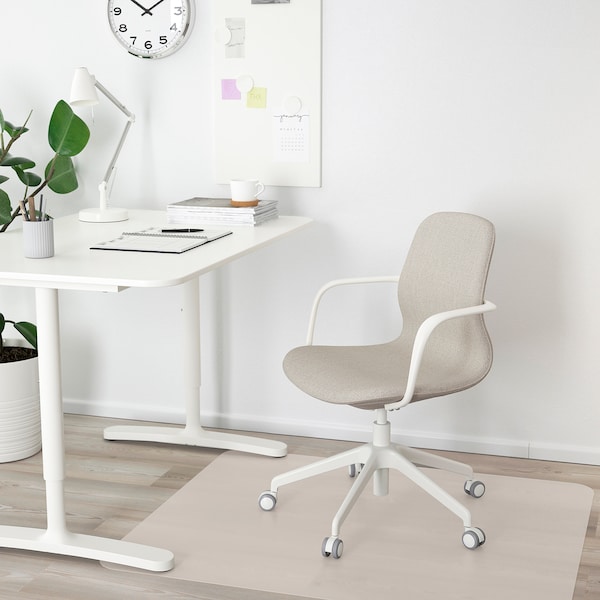 IKEA LÅNGFJÄLL conference chair with armrests Gunnared Beige / White, Ikea Ireland | 7389DUCEL