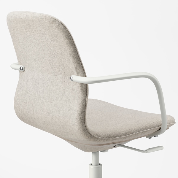 IKEA LÅNGFJÄLL conference chair with armrests Gunnared Beige / White, Ikea Ireland | 7389DUCEL