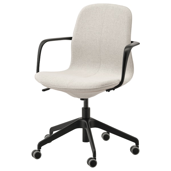 IKEA LÅNGFJÄLL conference chair with armrests, Gunnared beige/black Gunnared Beige / Black, Ikea Ireland | 7132FZKPO