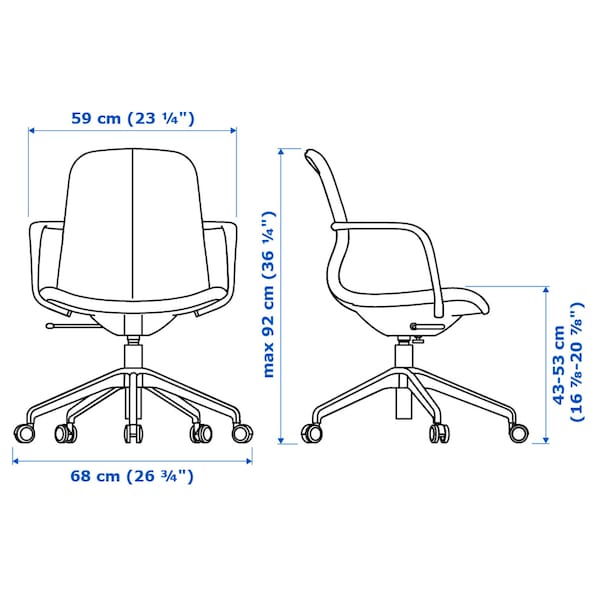 IKEA LÅNGFJÄLL conference chair with armrests Gunnared Dark Gray / Black, Ikea Ireland | 4186WAYIQ