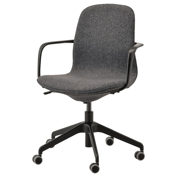 IKEA LÅNGFJÄLL conference chair with armrests Gunnared Dark Gray / Black, Ikea Ireland | 4186WAYIQ