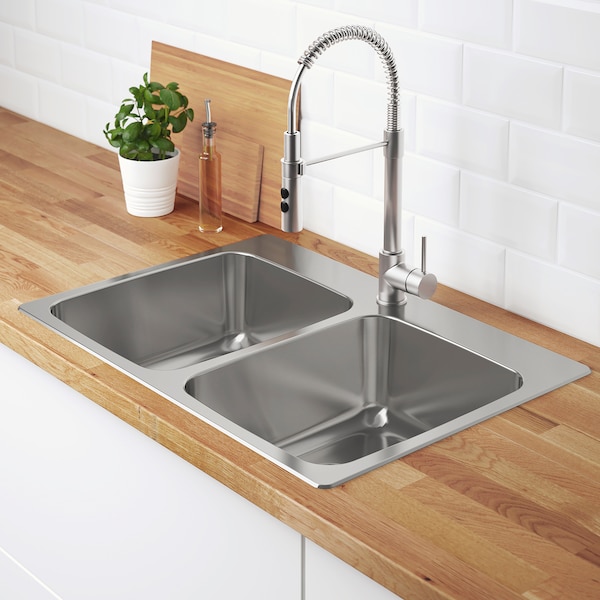 IKEA LÅNGUDDEN double bowl top mount sink, stainless steel, 29 1/2x20 5/8 in, Ikea Ireland | 3674RCNHP