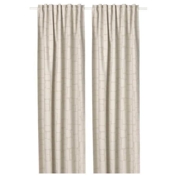 IKEA LÖNNSTÄVMAL black-out curtains, 1 pair, 57x84 in Beige, Ikea Ireland | 6079UICWM