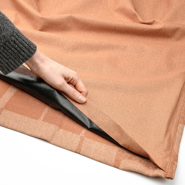 IKEA LÖNNSTÄVMAL black-out curtains, 1 pair, 57x84 in Light Red / Brown, Ikea Ireland | 1958JTYNW