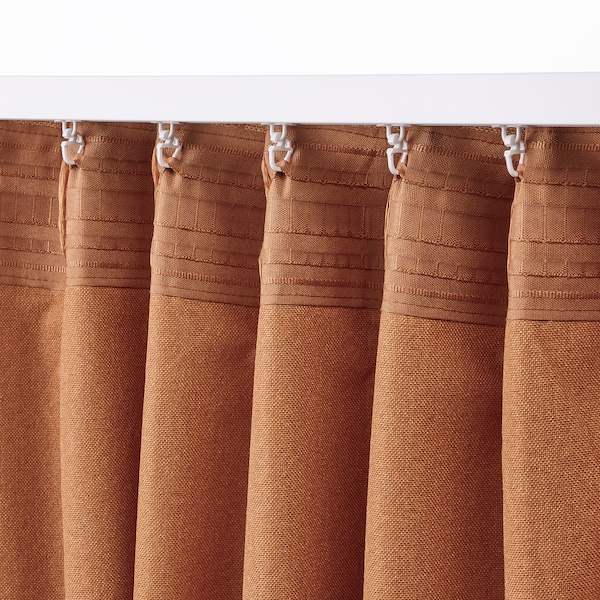 IKEA LÖNNSTÄVMAL black-out curtains, 1 pair, 57x84 in Light Red / Brown, Ikea Ireland | 1958JTYNW