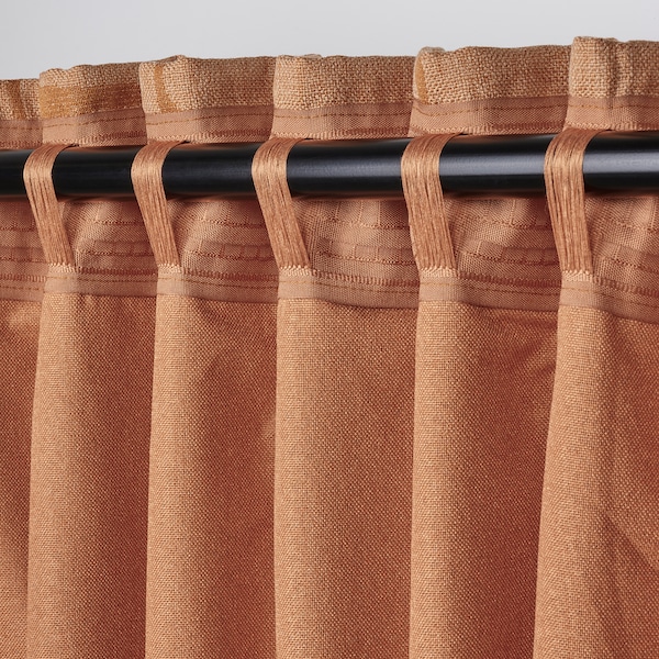 IKEA LÖNNSTÄVMAL black-out curtains, 1 pair, 57x84 in Light Red / Brown, Ikea Ireland | 1958JTYNW