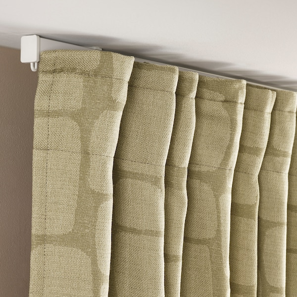 IKEA LÖNNSTÄVMAL black-out curtains, 1 pair, 57x84 in Light Olive / Green, Ikea Ireland | 5201ICKYX