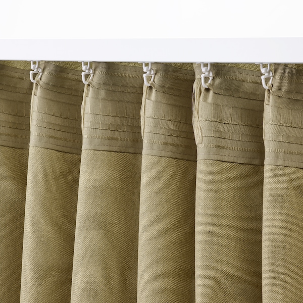 IKEA LÖNNSTÄVMAL black-out curtains, 1 pair, 57x84 in Light Olive / Green, Ikea Ireland | 5201ICKYX