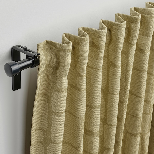 IKEA LÖNNSTÄVMAL black-out curtains, 1 pair, 57x84 in Light Olive / Green, Ikea Ireland | 5201ICKYX