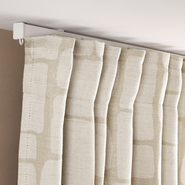 IKEA LÖNNSTÄVMAL black-out curtains, 1 pair, 57x98 in Beige, Ikea Ireland | 6378APWDU