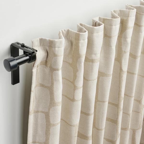 IKEA LÖNNSTÄVMAL black-out curtains, 1 pair, 57x98 in Beige, Ikea Ireland | 6378APWDU