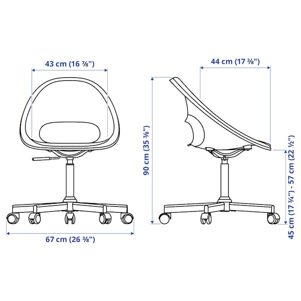 IKEA LOBERGET / MALSKÄR swivel chair White, Ikea Ireland | 3704LISMB