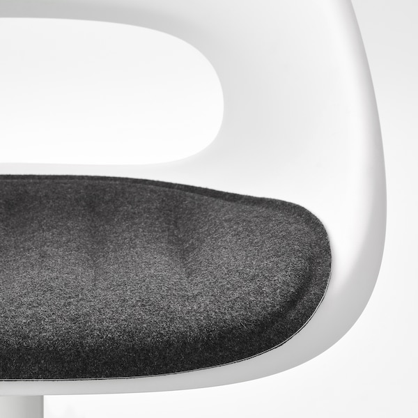 IKEA LOBERGET / MALSKÄR swivel chair + pad White / Dark Gray, Ikea Ireland | 4203XKMGR