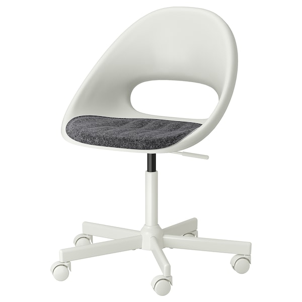 IKEA LOBERGET / MALSKÄR swivel chair + pad White / Dark Gray, Ikea Ireland | 4203XKMGR