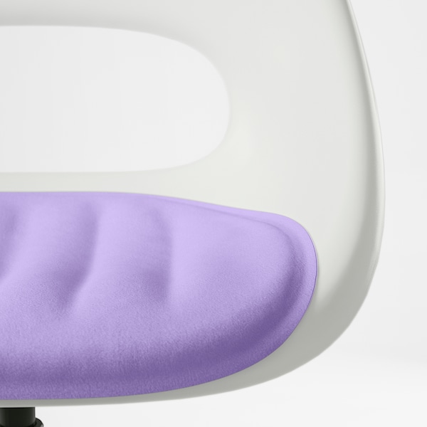 IKEA LOBERGET / MALSKÄR swivel chair + pad White Black / Lilac, Ikea Ireland | 1854JMPAK