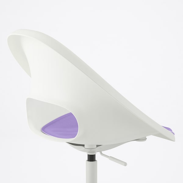 IKEA LOBERGET / MALSKÄR swivel chair + pad White / Lilac, Ikea Ireland | 5821TFQRZ