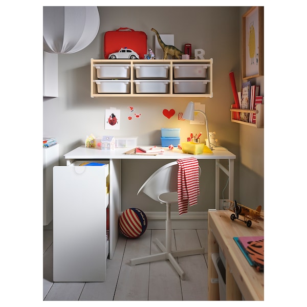 IKEA LÄRANDE desk with pull-out storage unit, white, 47 1/4x22 7/8 in, Ikea Ireland | 7208CMQLG