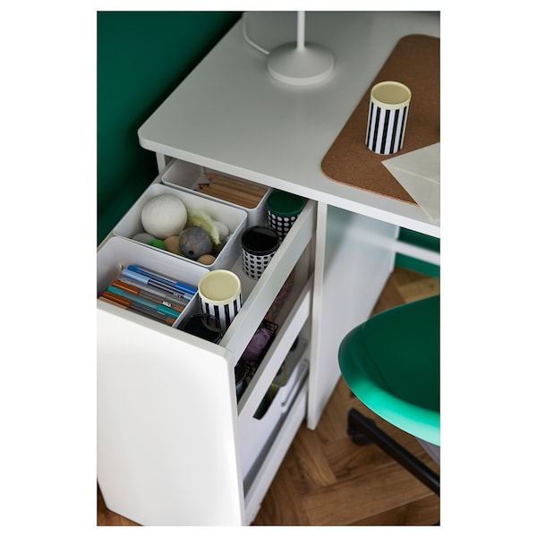 IKEA LÄRANDE desk with pull-out storage unit, white, 47 1/4x22 7/8 in, Ikea Ireland | 7208CMQLG