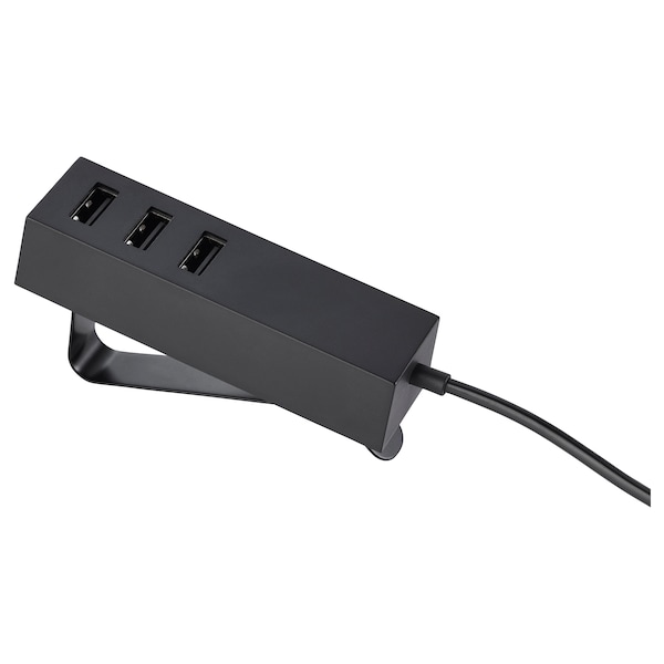 IKEA LÖRBY USB charger with clamp, black, Ikea Ireland | 1906UVMQF
