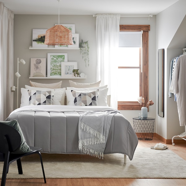 IKEA LÅSBRÄKEN comforter, Full/Queen Gray, Ikea Ireland | 4726MCQHD