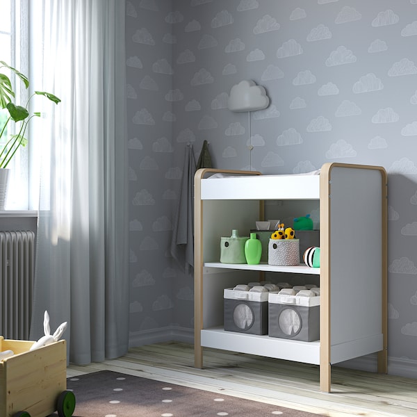 IKEA ÄLSKVÄRD changing table, birch/white, Ikea Ireland | 0784DLEPZ