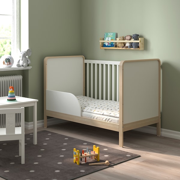 IKEA ÄLSKVÄRD crib, 27 1/2x52 in Birch / White, Ikea Ireland | 4612EFOAS