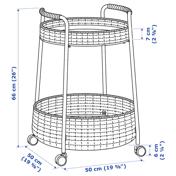 IKEA LUBBAN Serving cart with storage, rattan, anthracite, Ikea Ireland | 3860QUJLI