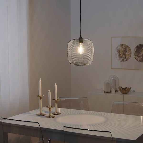 IKEA LUFTMASSA / HEMMA pendant lamp, rounded/black, 10 in, Ikea Ireland | 4759EMIYZ
