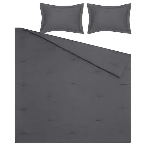 IKEA LUKTJASMIN comforter set, Full/Queen Dark Gray, Ikea Ireland | 7685PWKTY