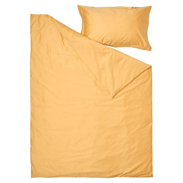 IKEA LUKTJASMIN duvet cover and pillowcase(s), Twin Yellow, Ikea Ireland | 1236UFDOA