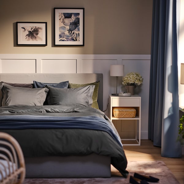 IKEA LUKTJASMIN duvet cover and pillowcase(s), King Dark Gray, Ikea Ireland | 8725HDAQB