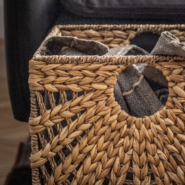 IKEA LUSTIGKURRE basket, natural water hyacinth/seagrass, 12 ½x13x12 ½ in, Ikea Ireland | 0782OVBJM