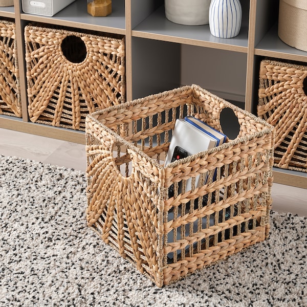 IKEA LUSTIGKURRE basket, natural water hyacinth/seagrass, 12 ½x13x12 ½ in, Ikea Ireland | 0782OVBJM