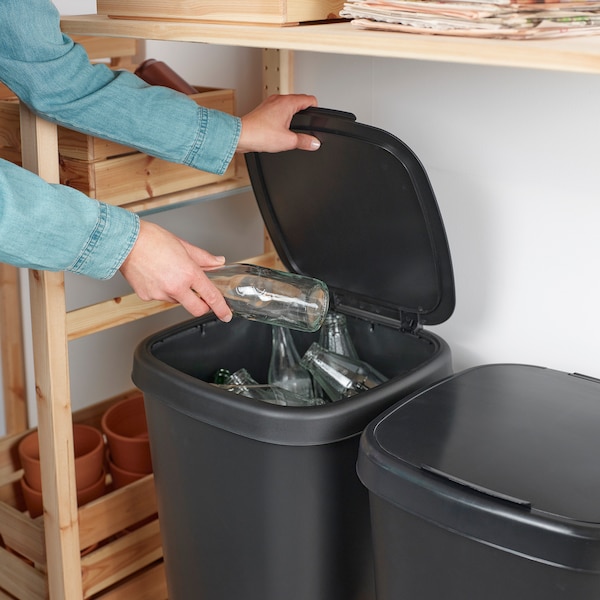 IKEA LÖVKVAST bin with lid, black, 13 gallon, Ikea Ireland | 6415LQIKY