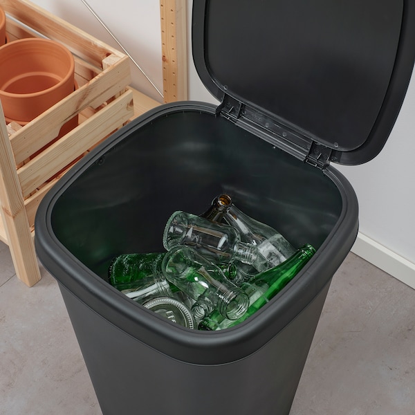 IKEA LÖVKVAST bin with lid, black, 13 gallon, Ikea Ireland | 6415LQIKY