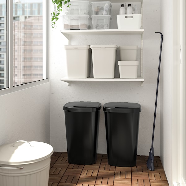 IKEA LÖVKVAST bin with lid, black, 13 gallon, Ikea Ireland | 6415LQIKY
