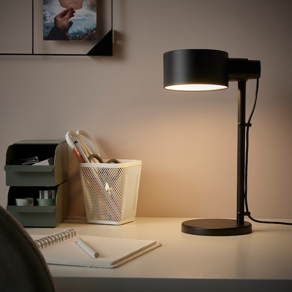 IKEA LÖVMÅNAD work lamp with LED bulb, black, Ikea Ireland | 6849IJQNB