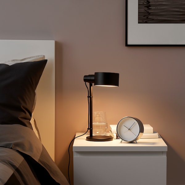 IKEA LÖVMÅNAD work lamp with LED bulb, black, Ikea Ireland | 6849IJQNB